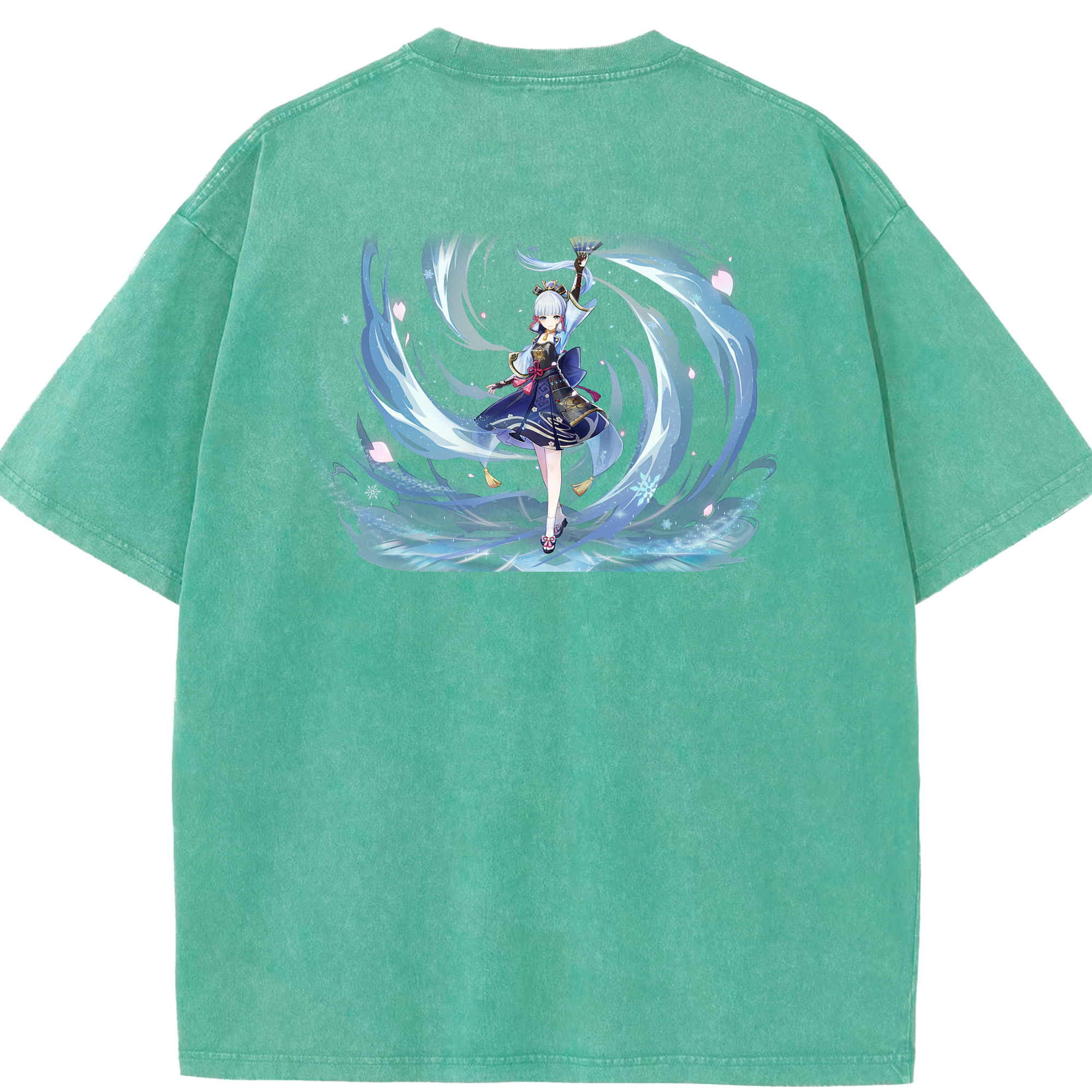 げんし神 神里綾華 神宮寺レン genshin Kamimiya Ren 綿100% ヴィンテージ風 半袖Tシャツ（背面プリント）